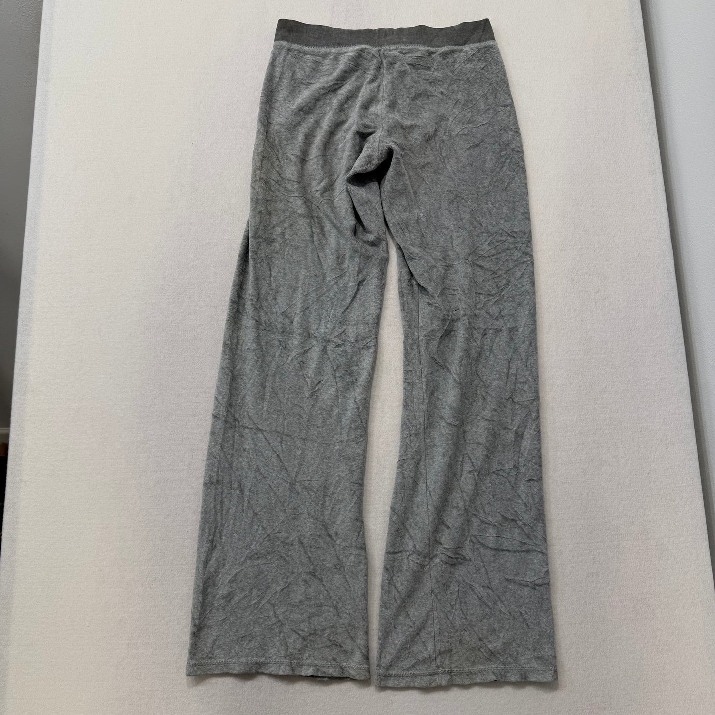 Victoria’s Secret Pink gray velour “Love Pink” flare pants size XS