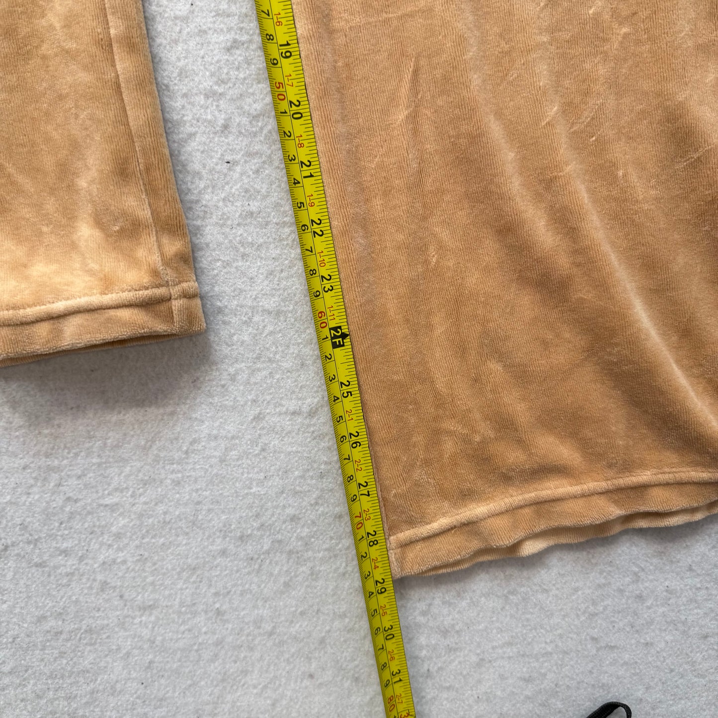 Juicy Couture Women's Camel Velour Flared Track Pant Loungewear Low Rise Size M