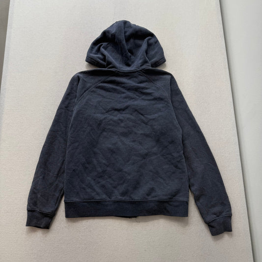 Carhartt navy blue full zip embroidered hoodie with drawstring size S