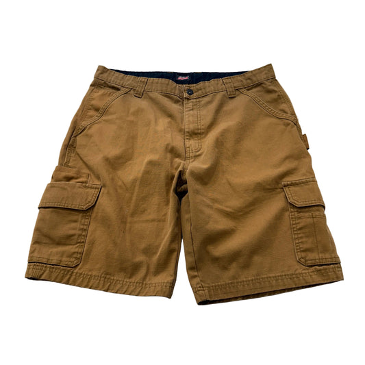 Genuine Dickies Men's Brown Relaxed Fit Cargo Shorts Pocket Classic Logo Size 36