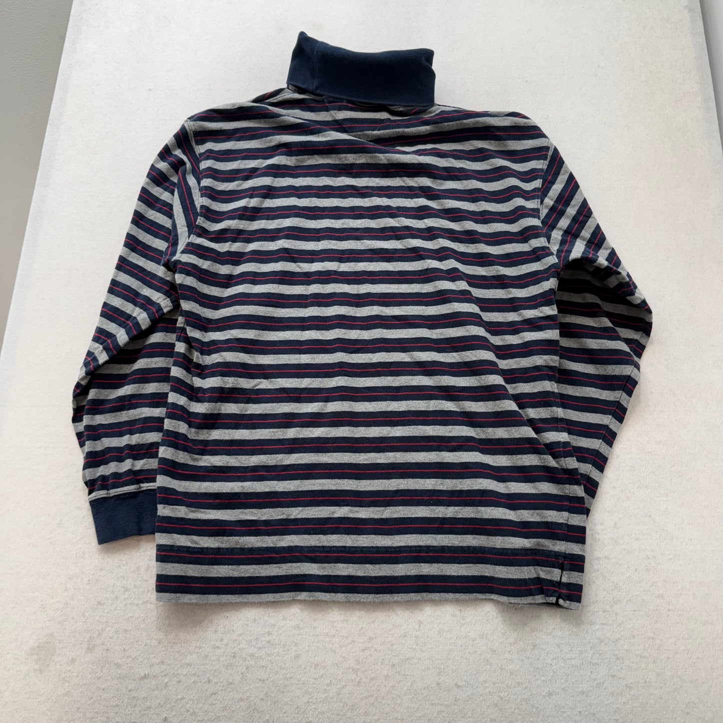 Tommy Hilfiger Men's Nautical Colors Striped Cotton Jersey Turtleneck Y2K Size M