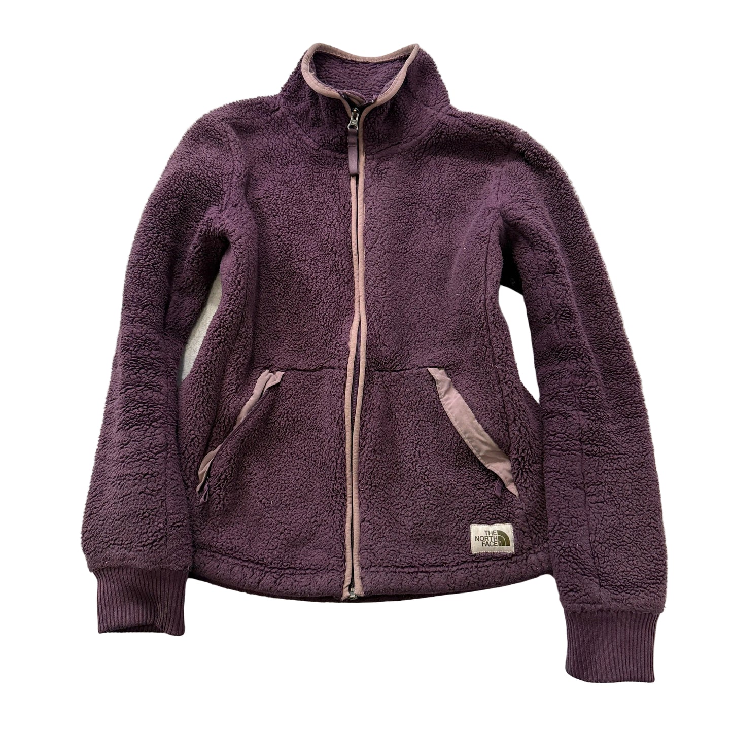 The North Face Women's Plum Sherpa Fleece Full-Zip Jacket Pocket Classic Size LT