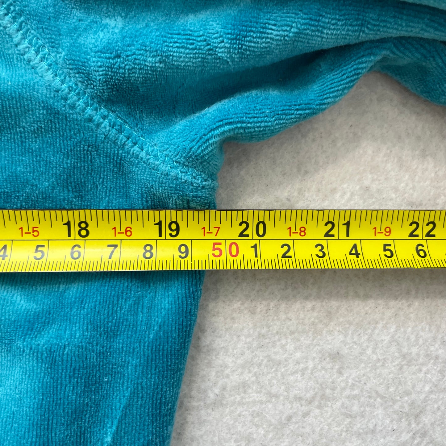 Juicy Couture Women's Turquoise Velour Zip-Up Hoodie Loungewear Pockets Size L