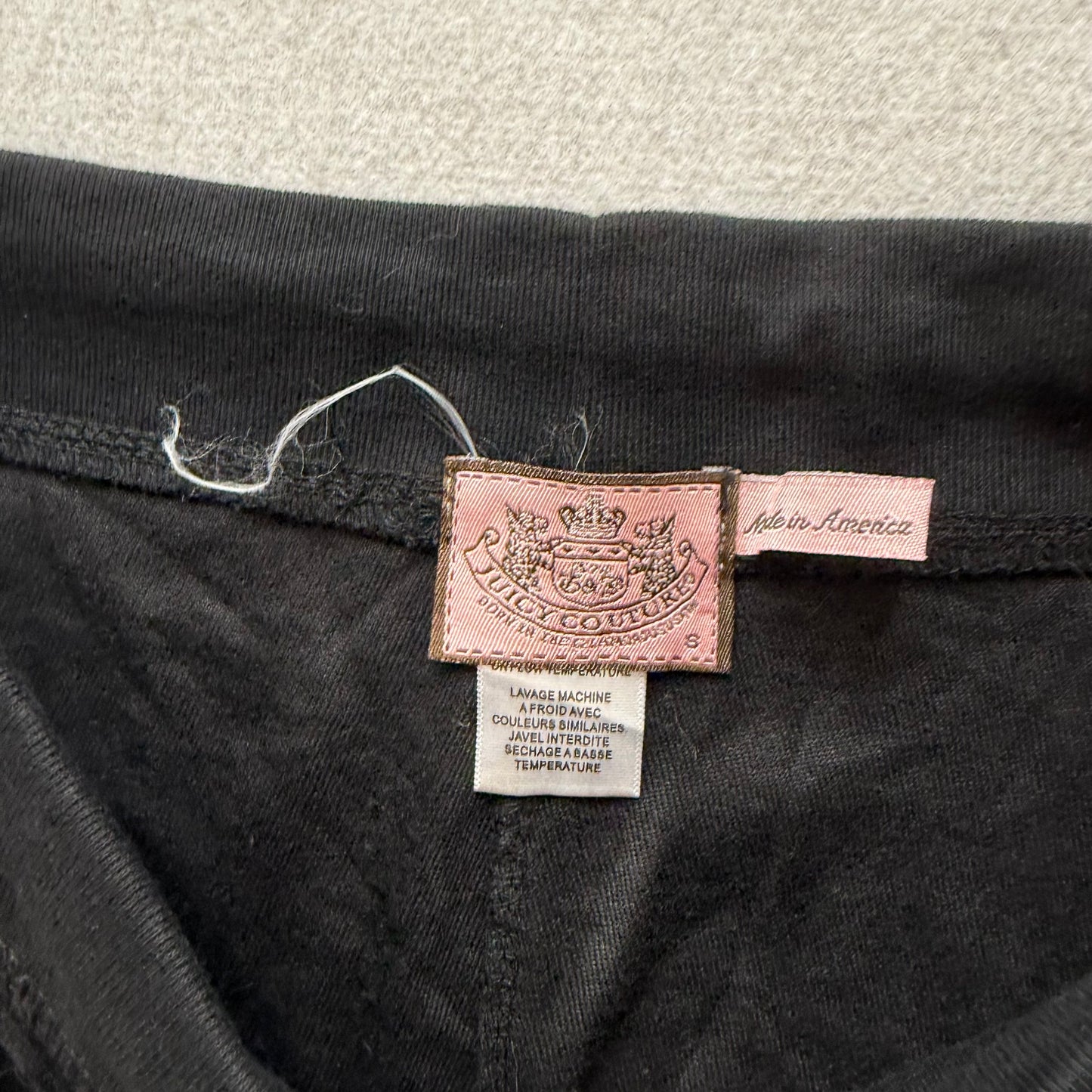 Vtg Juicy Couture Black Velour Tracksuit Set Hoodie & Cherry Graphic Pant Size S