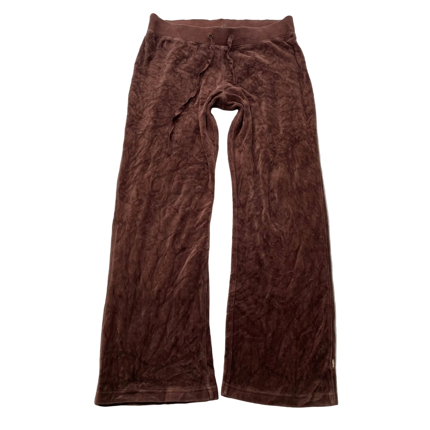 Juicy Couture Women's Dark Brown Velour Flared Leg Track Pants Drawstring Size M