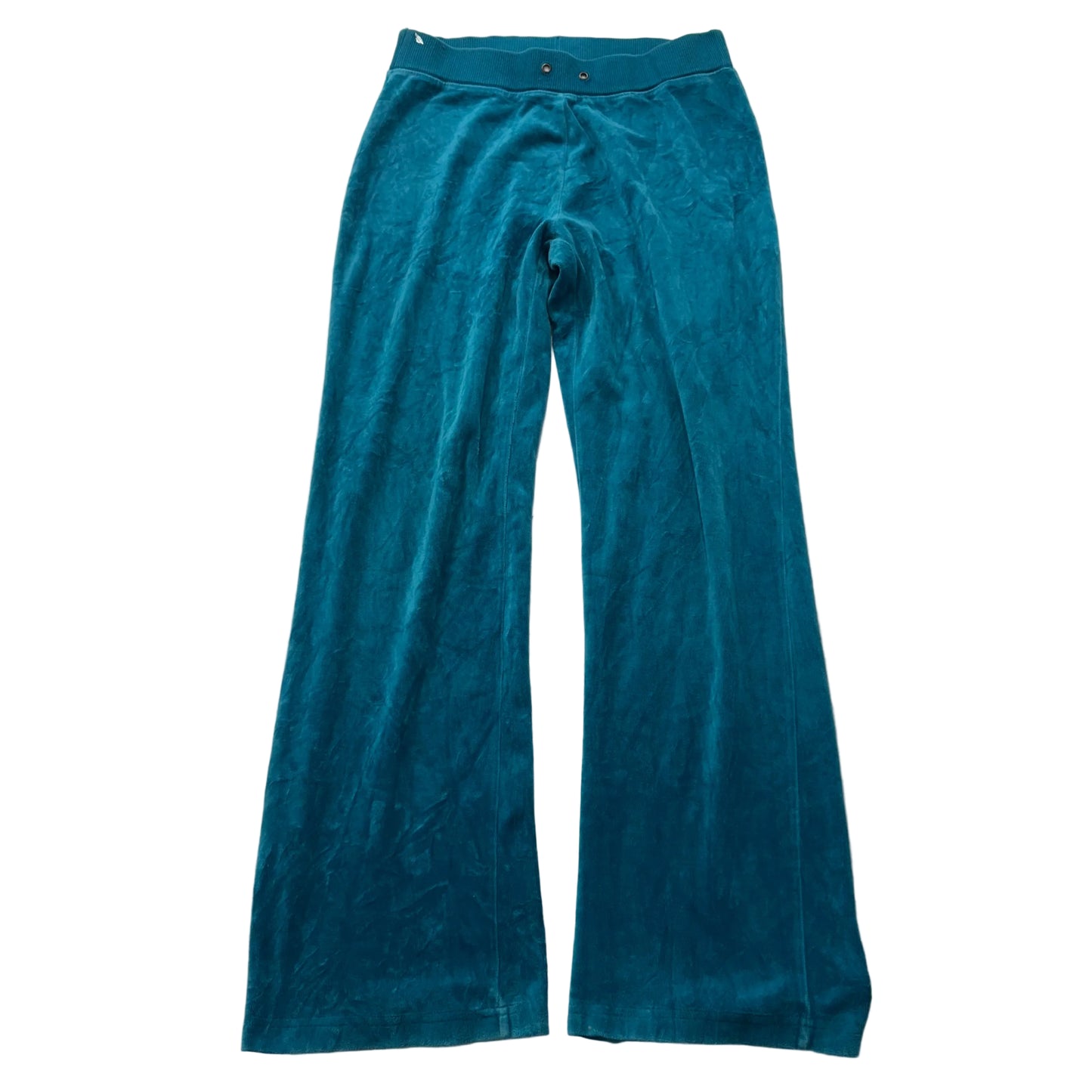 Juicy Couture Women's Teal Blue Velour Flared Track Pant Loungewear Y2K Size M