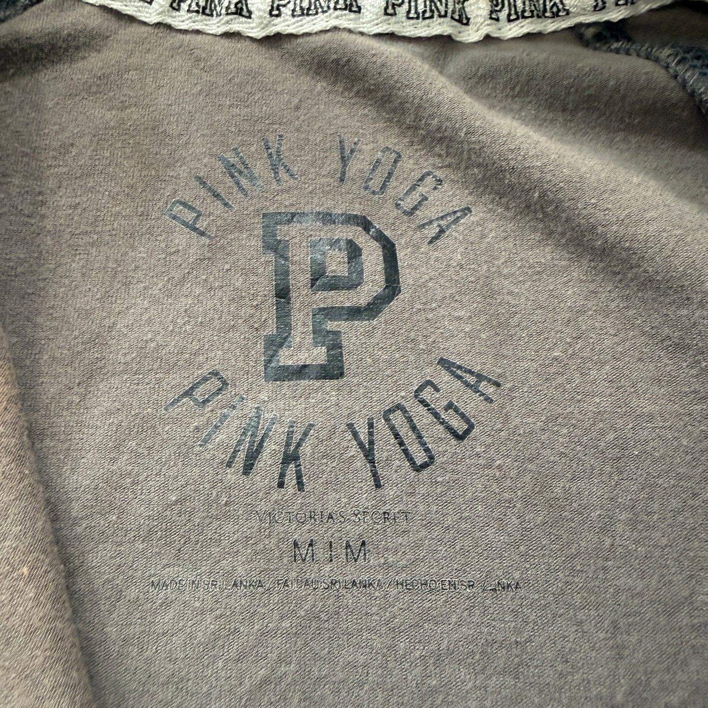Victoria's Secret PINK Women's Brown Quarter-Zip Pullover Yoga Shirt Logo Size M