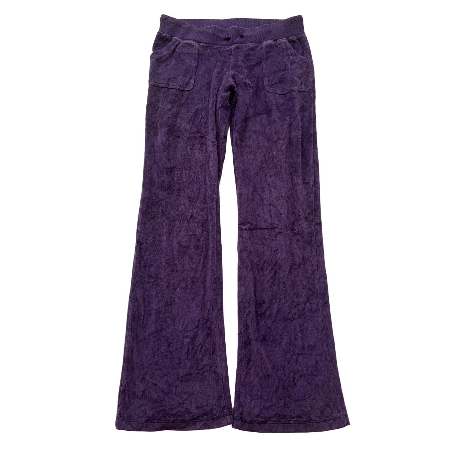 Juicy Couture Women's Purple Velour Flared Track Pant Pockets Preppy Y2K Size M