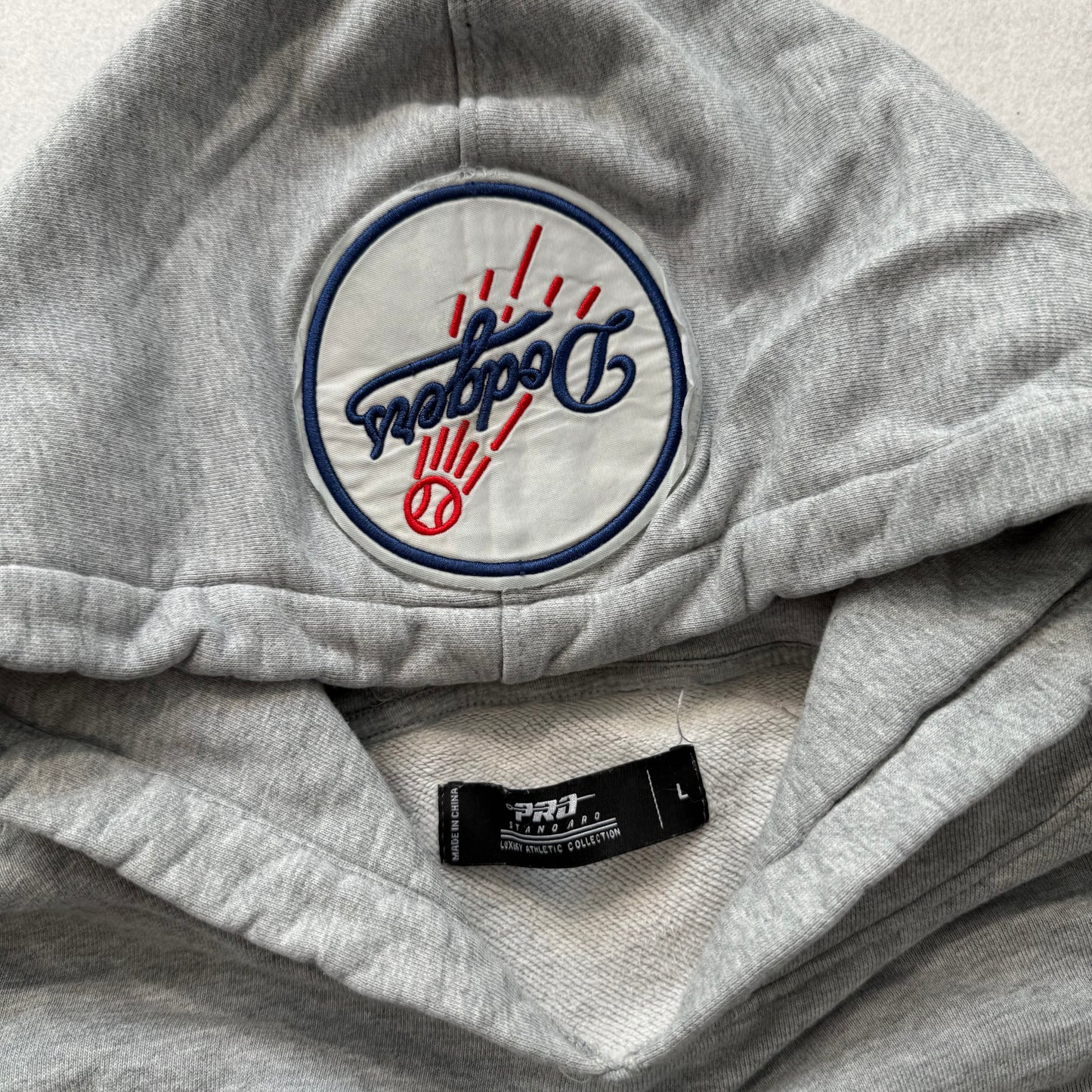 Pro Standard Men's Heather Gray Cotton LA Dodgers Pullover Hoodie Graphic Size L