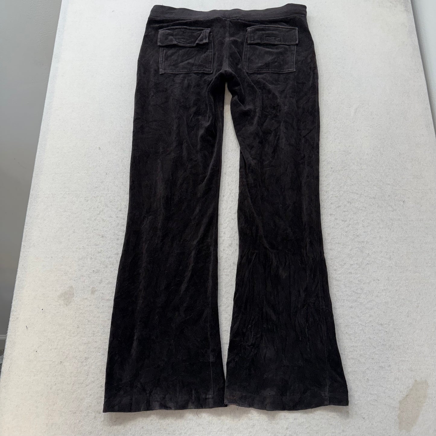 Vintage Juicy Couture Women Dark Brown Velour Jacket & Pant Tracksuit Set Size L