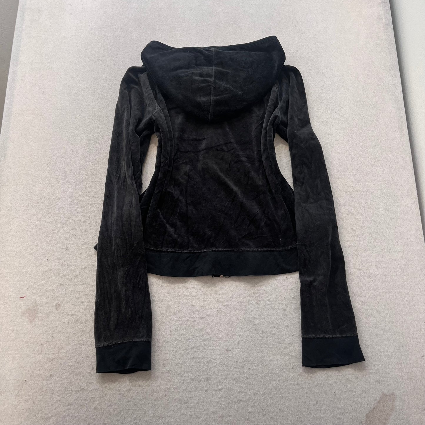 Juicy Couture Women's Charcoal Gray Velour Tracksuit Set Hoodie & Pant Size XL