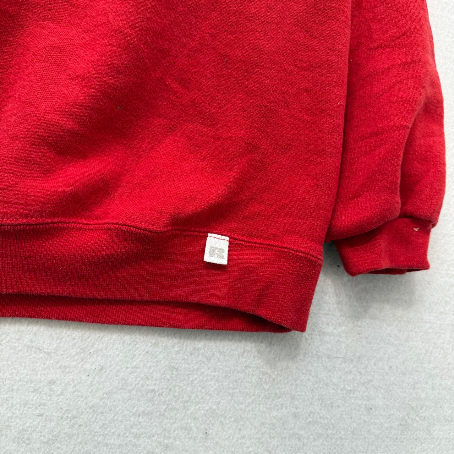 Russell Athletic Mens Vibrant Red Sweatshirt Long Sleeves Crew Neck Logo Size XL