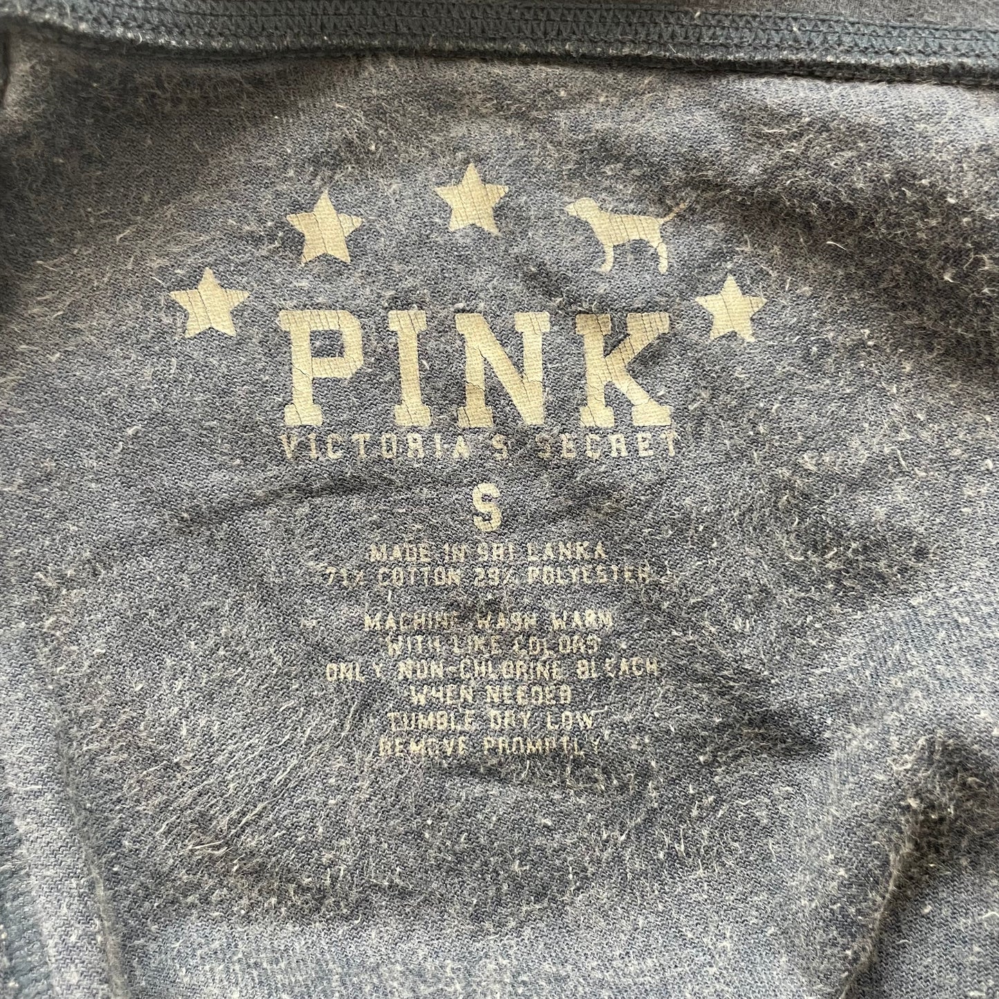 Victoria's Secret PINK Womens Charcoal Gray Velour Flared Track Pant Logo Size S
