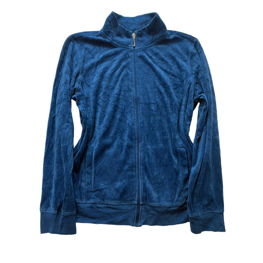 Juicy Couture Women's Blue Velour Full Zip Track Jacket Loungewear Y2k Size XL
