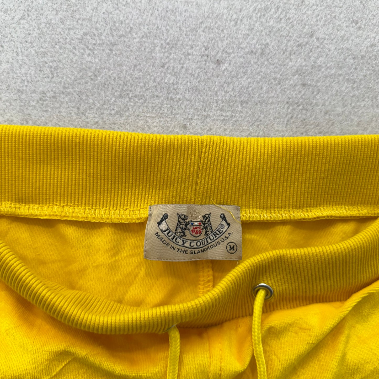 2003 Juicy Couture Women Yellow Zip-Up Hoodie & Pants Y2K Tracksuit Set Size M