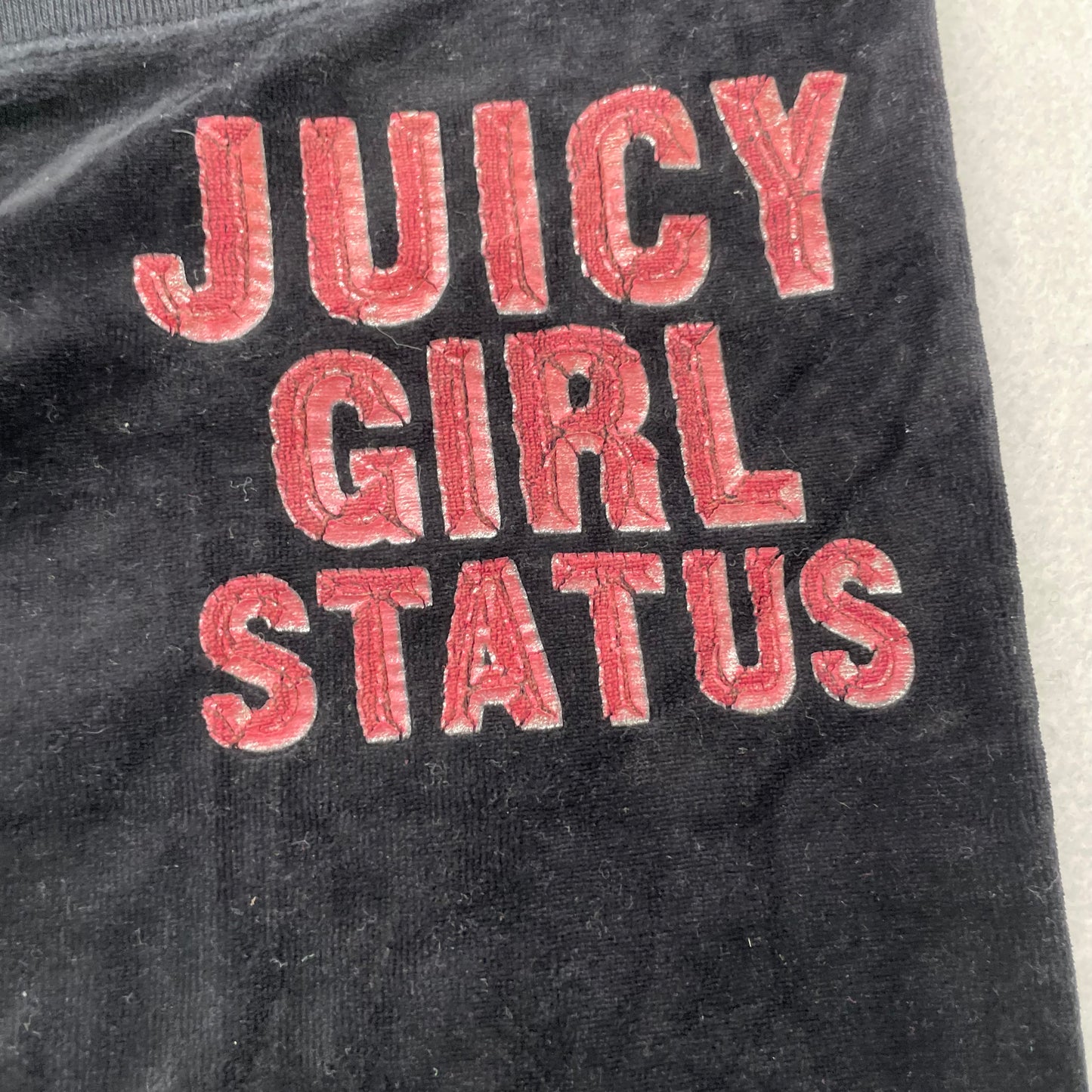 Vintage Juicy Couture Women's Black Velour Tracksuit Set Hoodie & Pant Size L