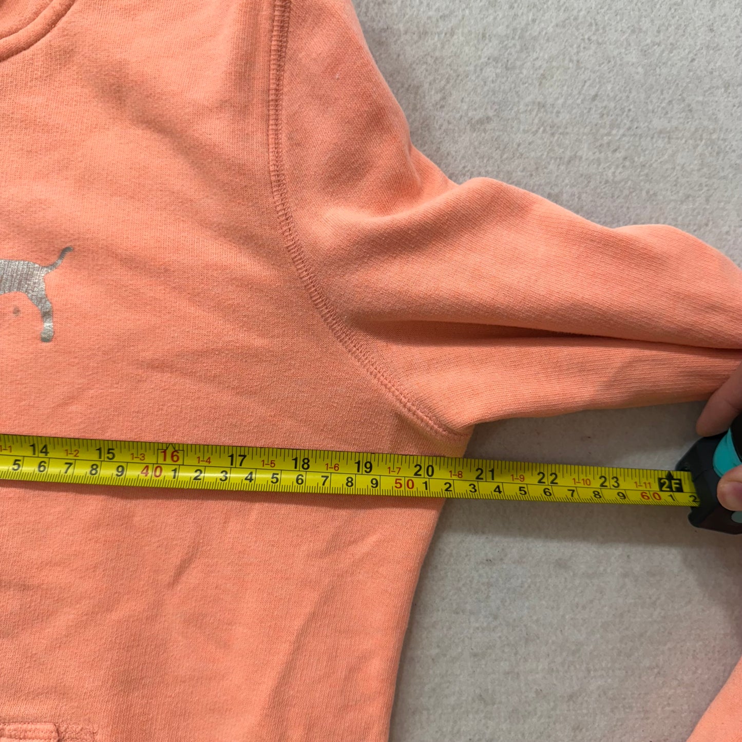 PINK Victoria's Secret Women's Peach Zip-Up Hoodie Long Sleeves Dog Logo Size L