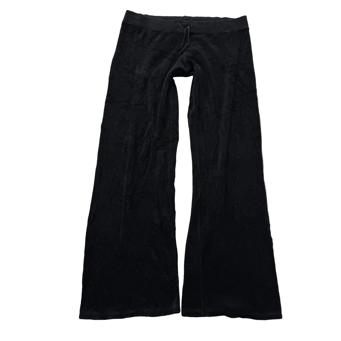 2003 Vintage Juicy Couture Women's Black Terrycloth Flared Track Pant Y2K Size M