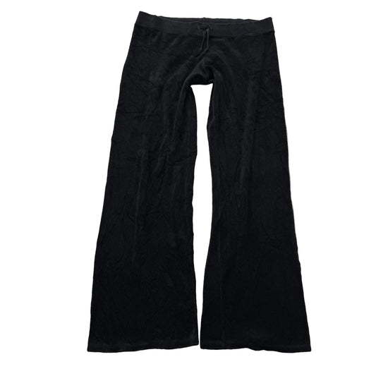 2003 Vintage Juicy Couture Women's Black Terrycloth Flared Track Pant Y2K Size M