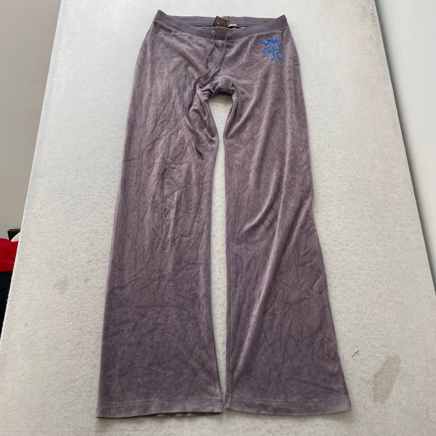 Juicy Couture Womens Dusty Purple Velour Flared Leg Track Pant Drawstring Size M