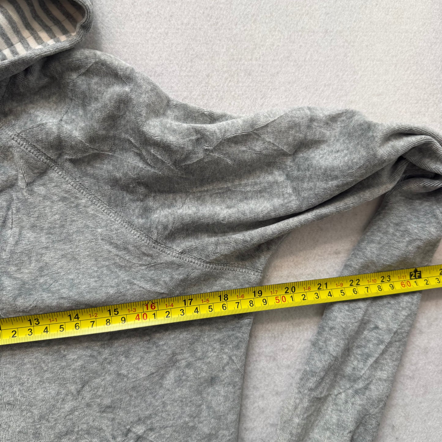 Vintage Victoria's Secret PINK Womens Grey Velour Zip-Up Hoodie Patchwork Size M