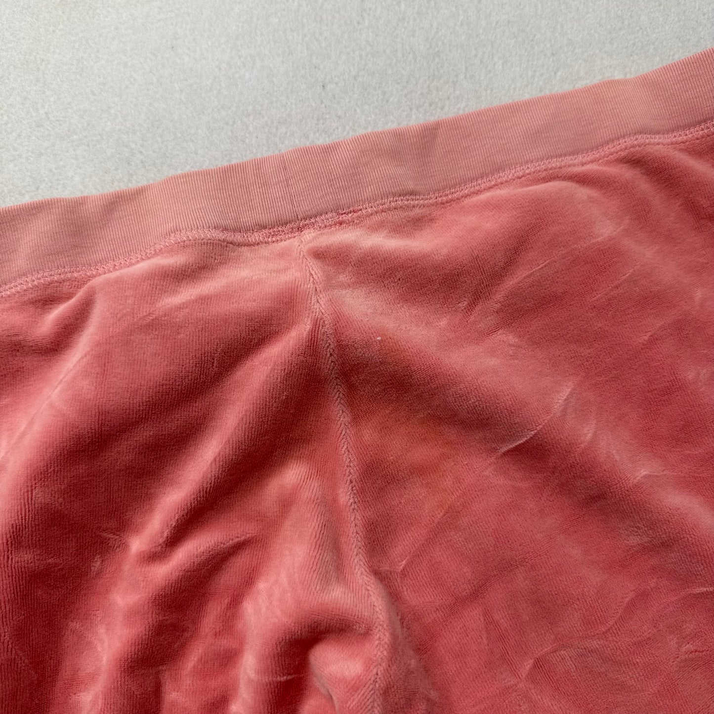 Juicy Couture Wrap you up in my love Women Coral Pink Velour Flared Pant Size XL