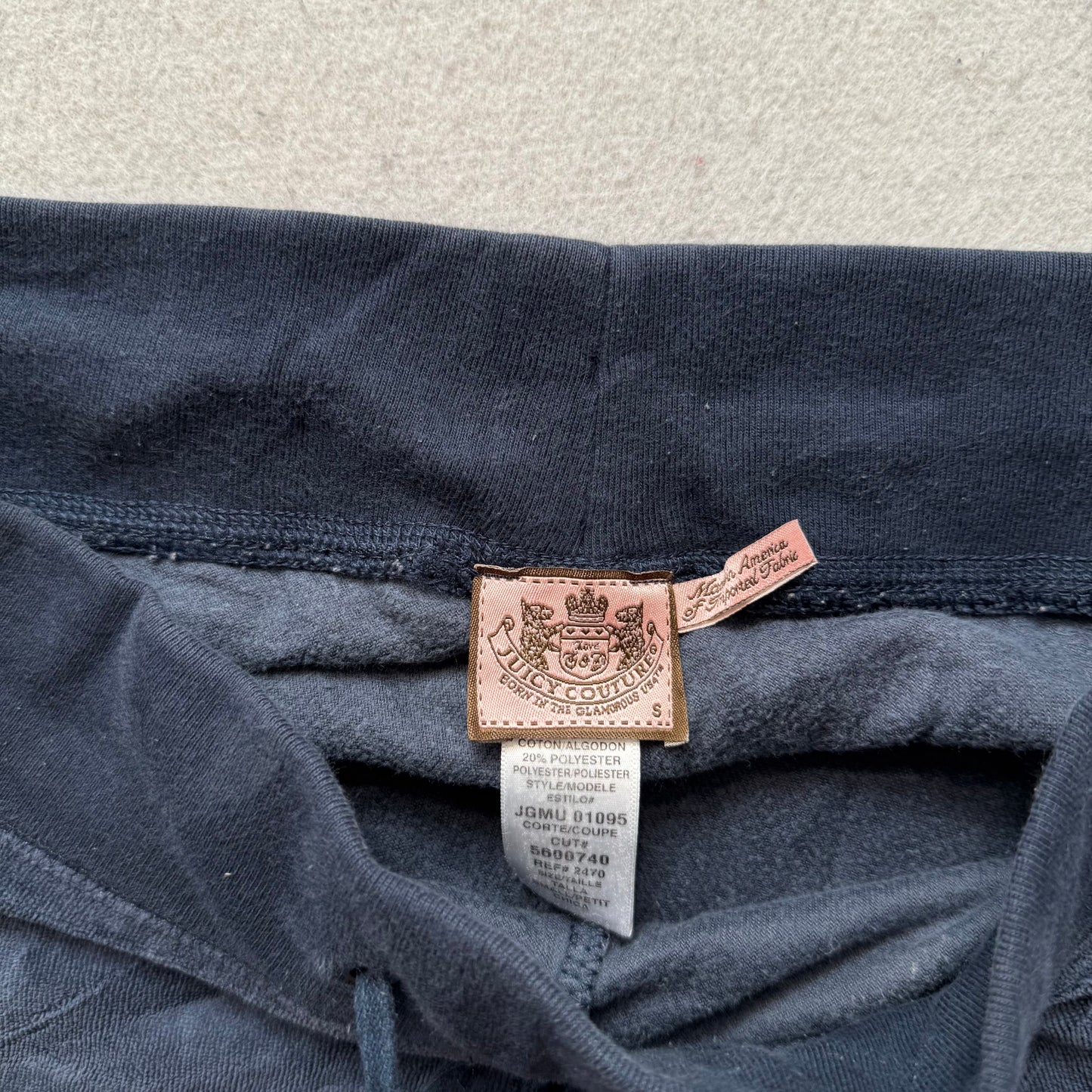 Vintage Juicy Couture Women's Navy Blue Velour Flared Leg Track Pant Logo Size S