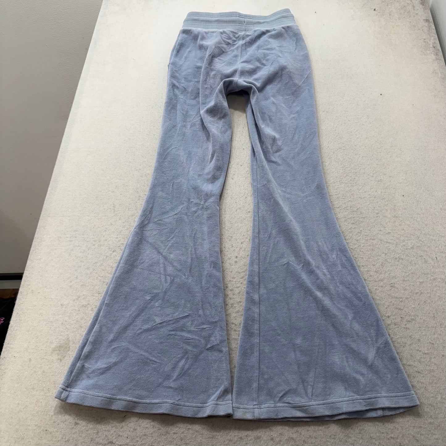 Vtg Juicy Couture Women's Pastel Blue Velour Tracksuit Set Hoodie & Pant Size S
