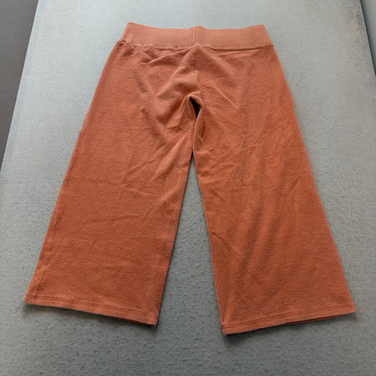 Vintage Bebe Women's Coral Terry Cloth Wide Leg Cropped Capri Pant Logo Size L