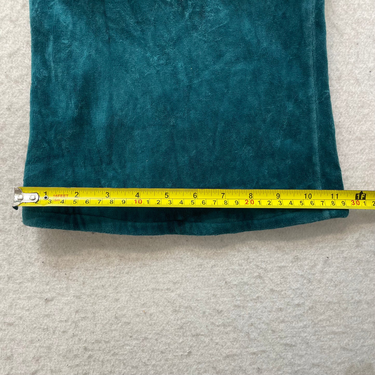Juicy Couture Women Deep Teal Velour Flared Track Pant Flap Pocket Casual Size M