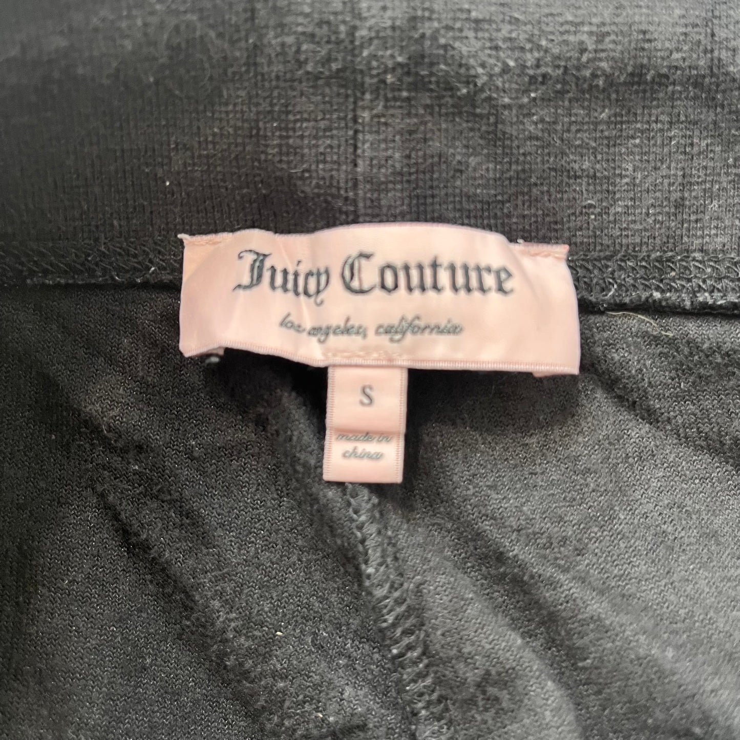 Vintage Juicy Couture Scottie Dogs Womens Black Velour Tracksuit Set Logo Size S