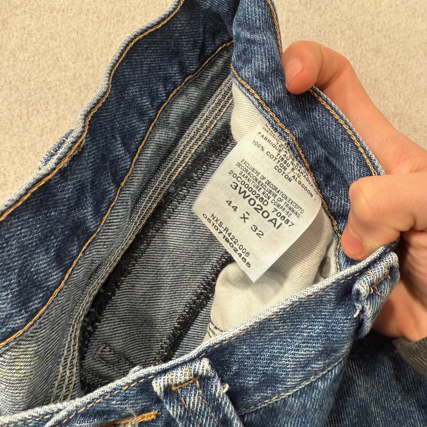 Wrangler Men's Blue Riggs Workwear Carpenter Denim Jeans Relaxed Fit Size 44x32