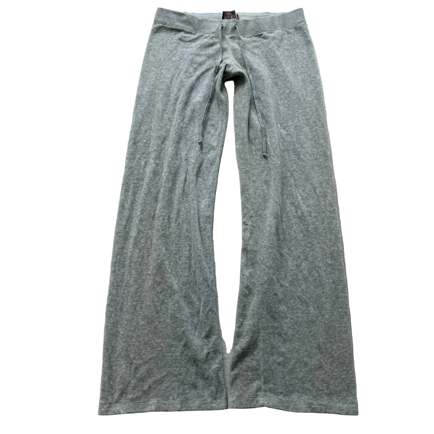 Juicy Couture Women's Heather Grey Velour Flared Track Pants Drawstring Size M