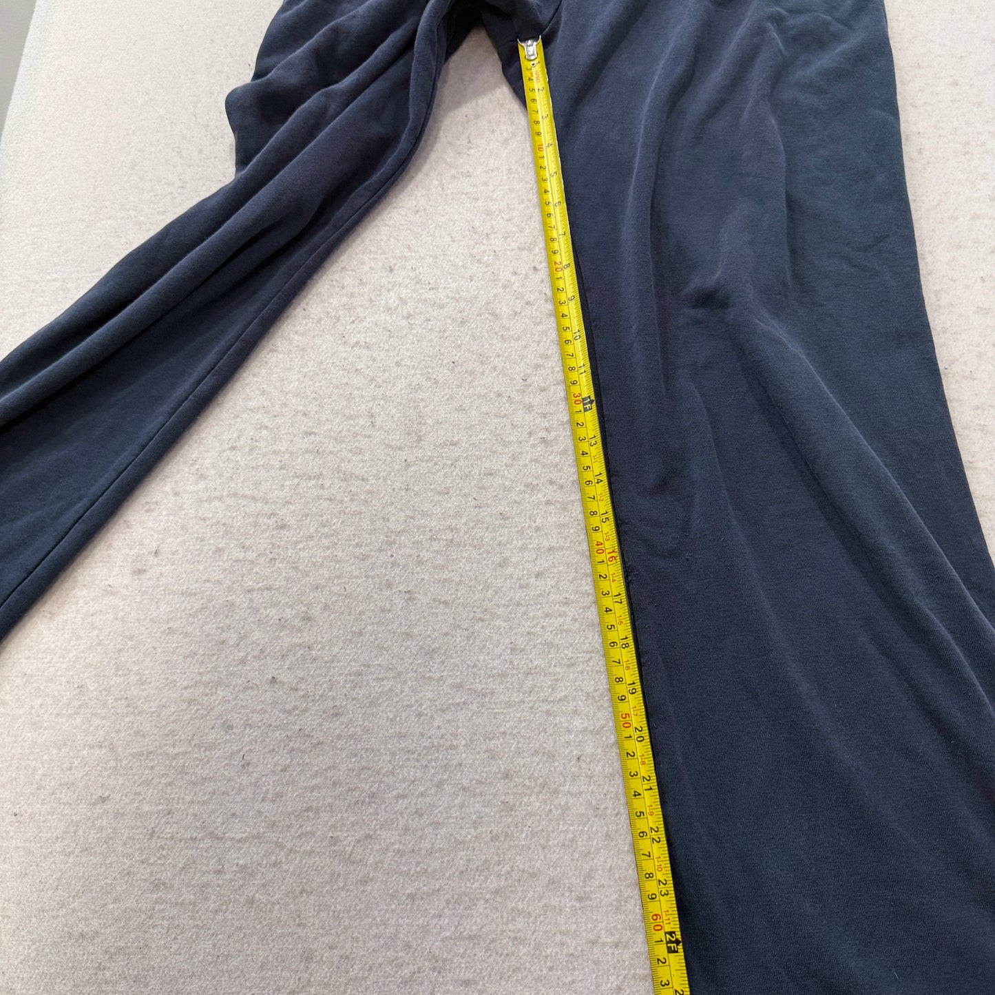 Nike Women's Navy Blue Wide Leg Sweatpants Drawstring Swoosh Logo Relaxed Size L