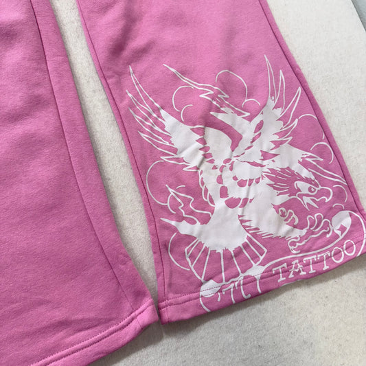 ED HARDY “Flower Skull” PINK MATCHING CARGO PANT SET