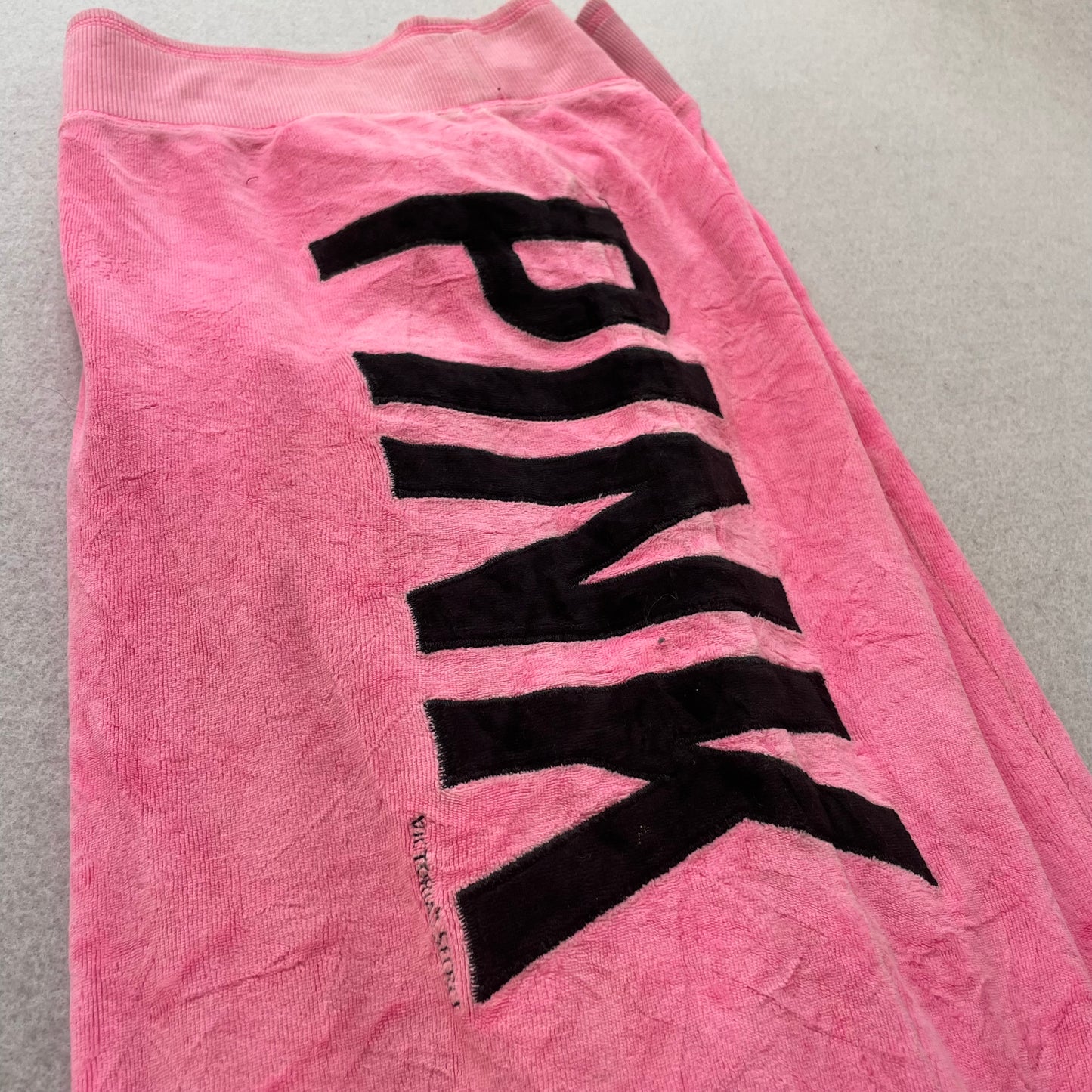 PINK Victoria's Secret Women's Pink Velour Flared Sweatpants Loungewear Size L