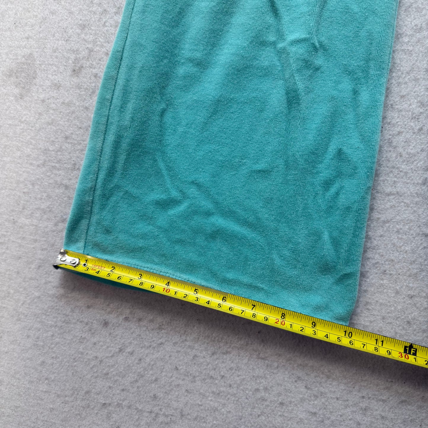 Vintage Juicy Couture Women's Turquoise Velour Flared Track Pants Y2K Size S