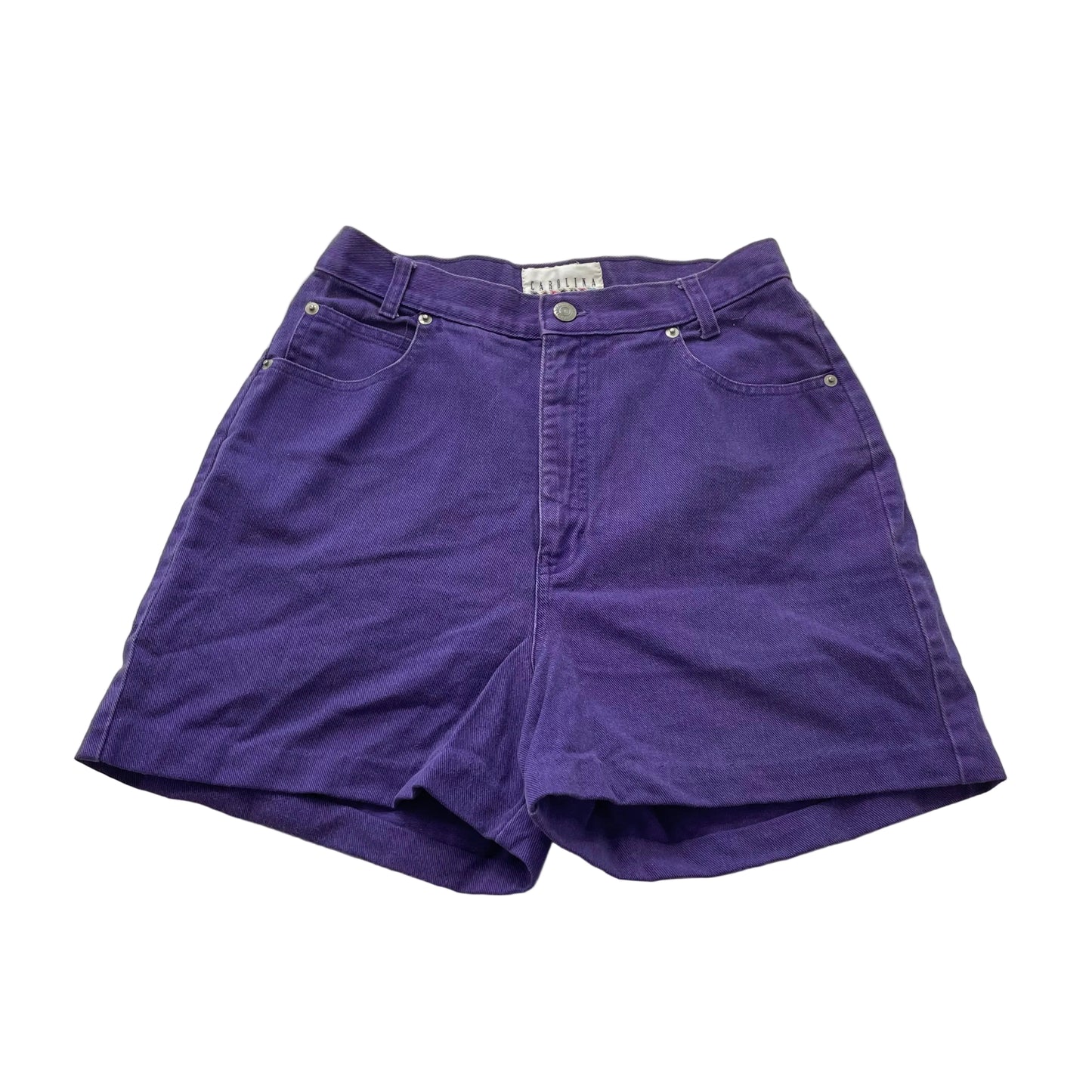 Carolina Colours Women’s Purple 100% Cotton Denim Shorts High Waisted Size 11/12