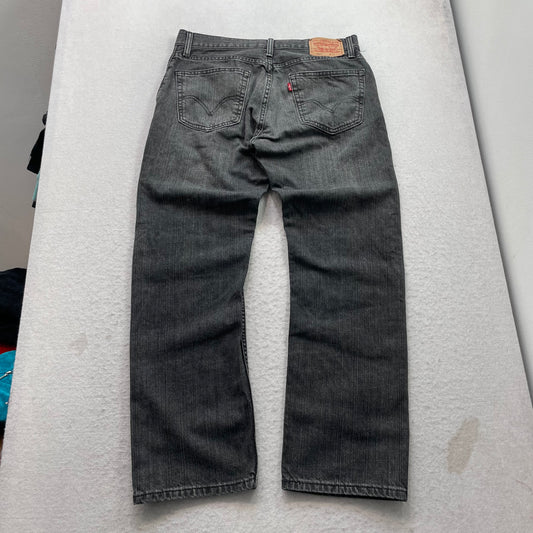 Levi's 505 Straight Fit Jeans Mens Black Denim Zip-Fly Pocket Classic Size 33x30