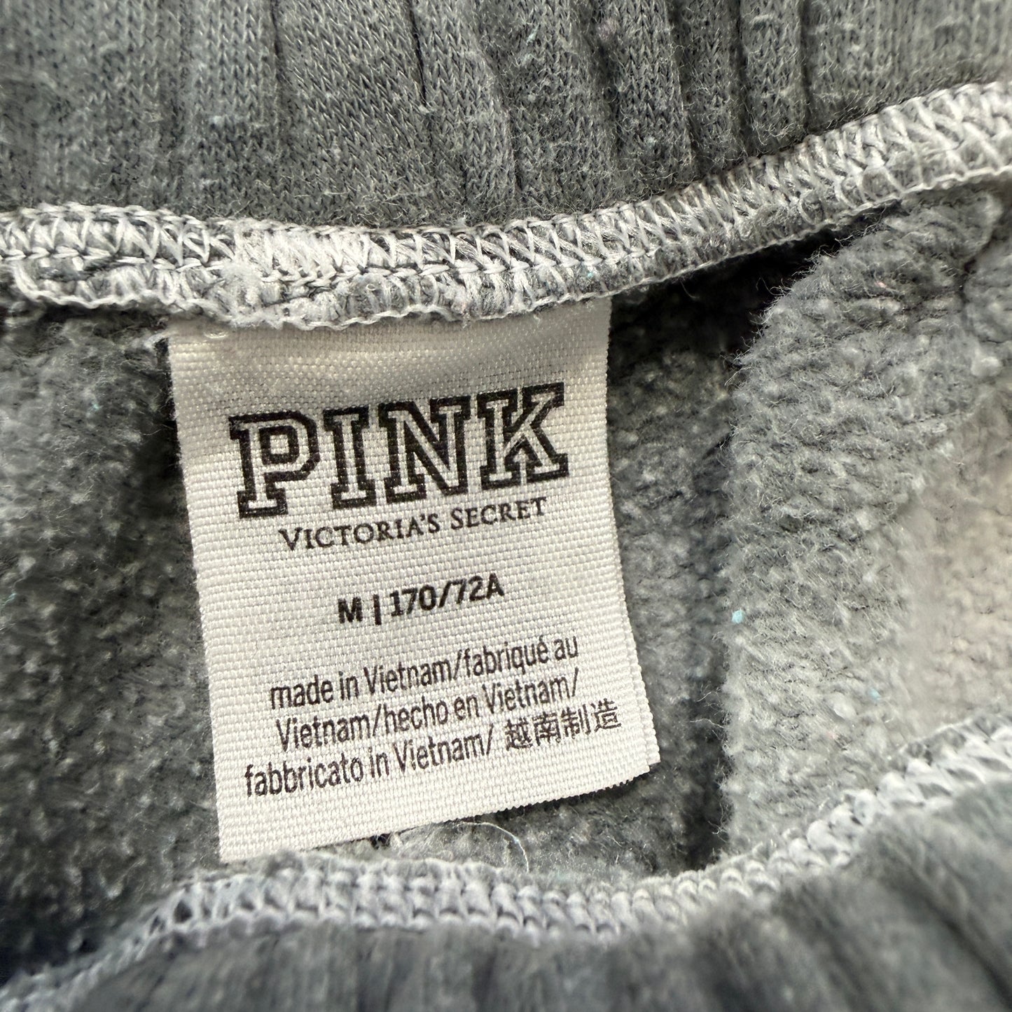 Victoria's Secret PINK Womens Black White Tie Dye Fleece Jogger Sweatpant Size M