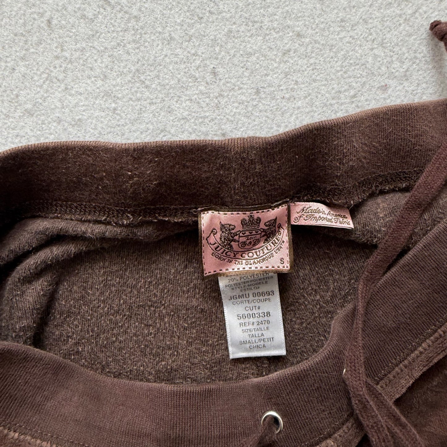Vintage Juicy Couture Women Brown Velour Flared Track Pant Loungewear Y2k Size S