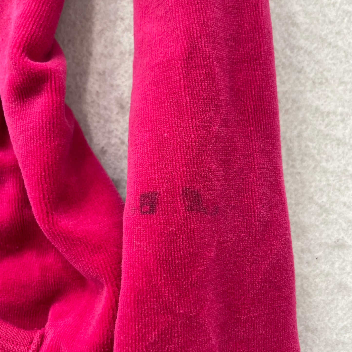 Juicy Couture Women's Raspberry Velour Zip Up Hoodie Rhinestones Logo Y2K Size M
