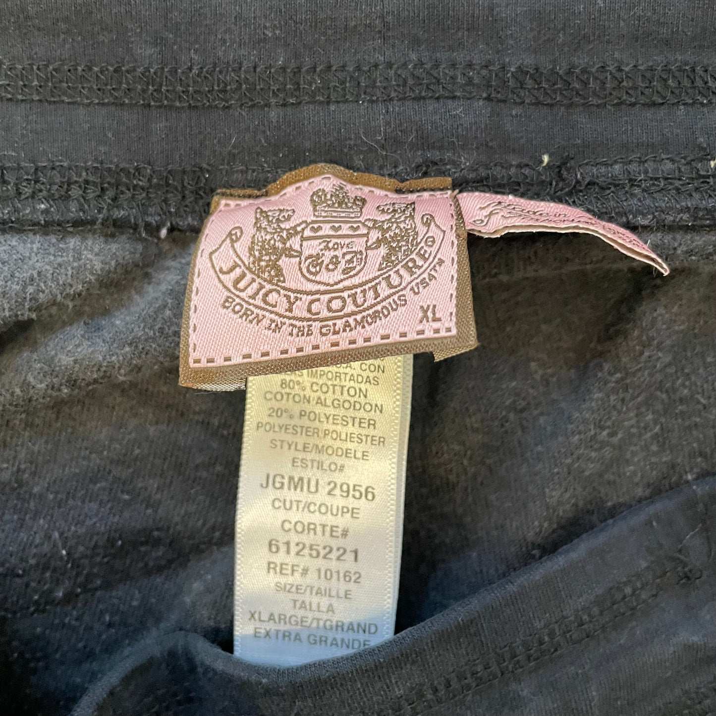 Juicy Couture Women's Black Velour Flared Leg Track Pant Drawstring Y2k Size XL