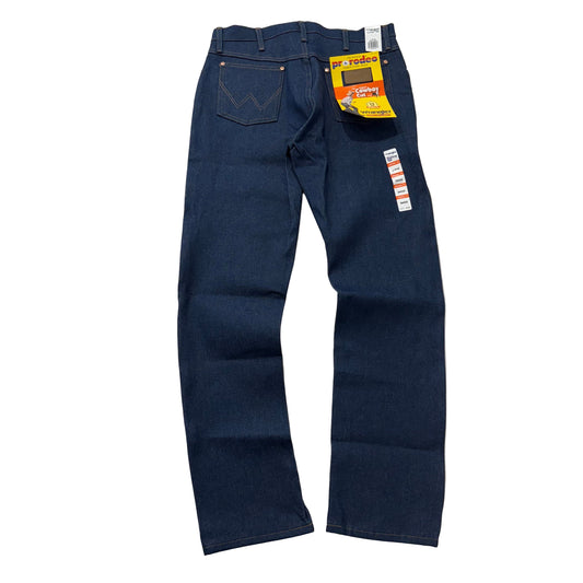 Wrangler Dark Indigo Blue Denim Cowboy Cut 13MWZ Straight Jeans Size 31x33