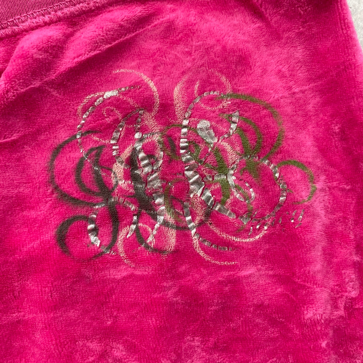Vintage Juicy Couture Women Hot Pink Velour Tracksuit Set Hoodie & Pant Size S/M