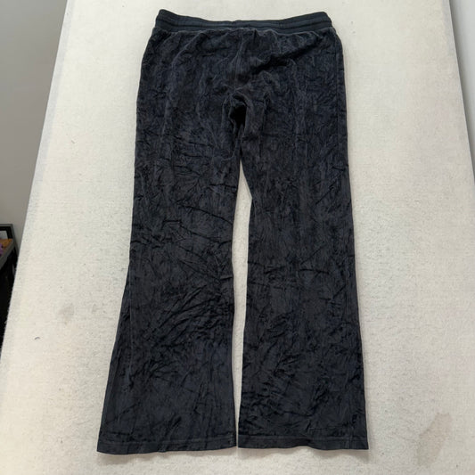Vintage Juicy Couture Women's Black Velour Flared Track Pant Preppy Y2K Size L