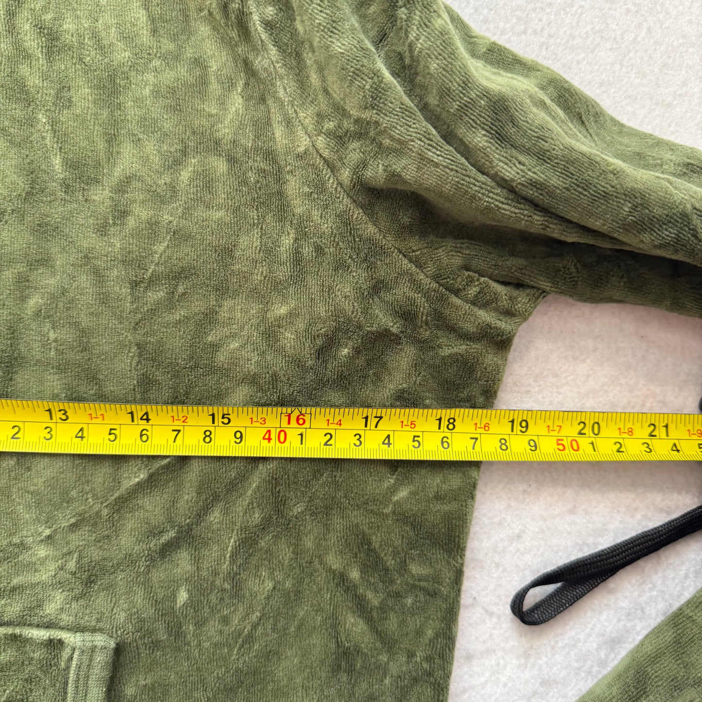 Juicy Couture Women's Olive Green Velour Full Zip Hoodie Kangaroo Pocket Size XL