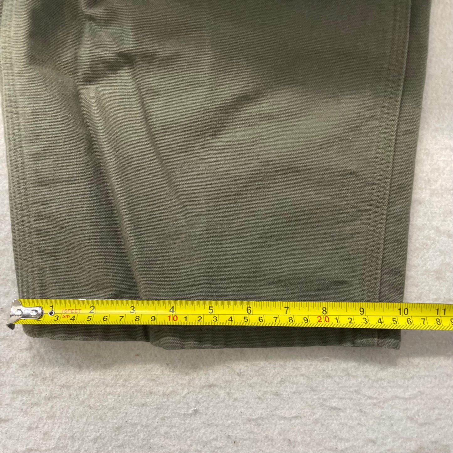 Carhartt Men's Olive Green Loose Fit Carpenter Canvas Pants Pocket Logo Size W42