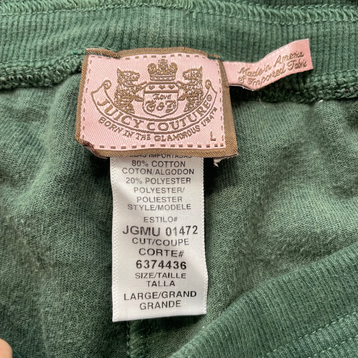 Vintage Juicy Couture Women's Dark Green Velour Flared Leg Track Pants Y2k Size L