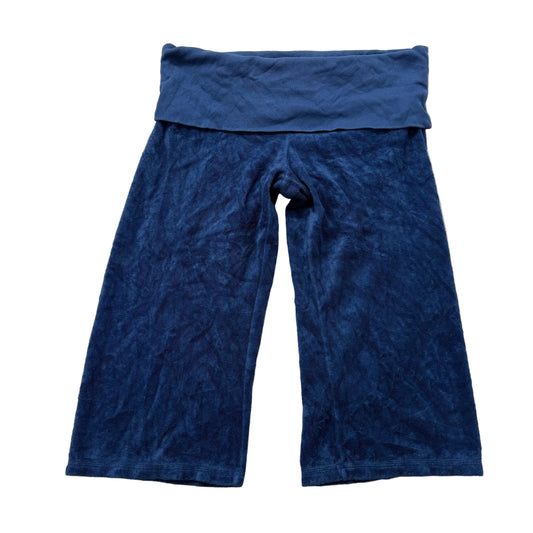 2003 Vintage Juicy Couture Women's Navy Terry Cloth Wide Leg Capris Pant Size S